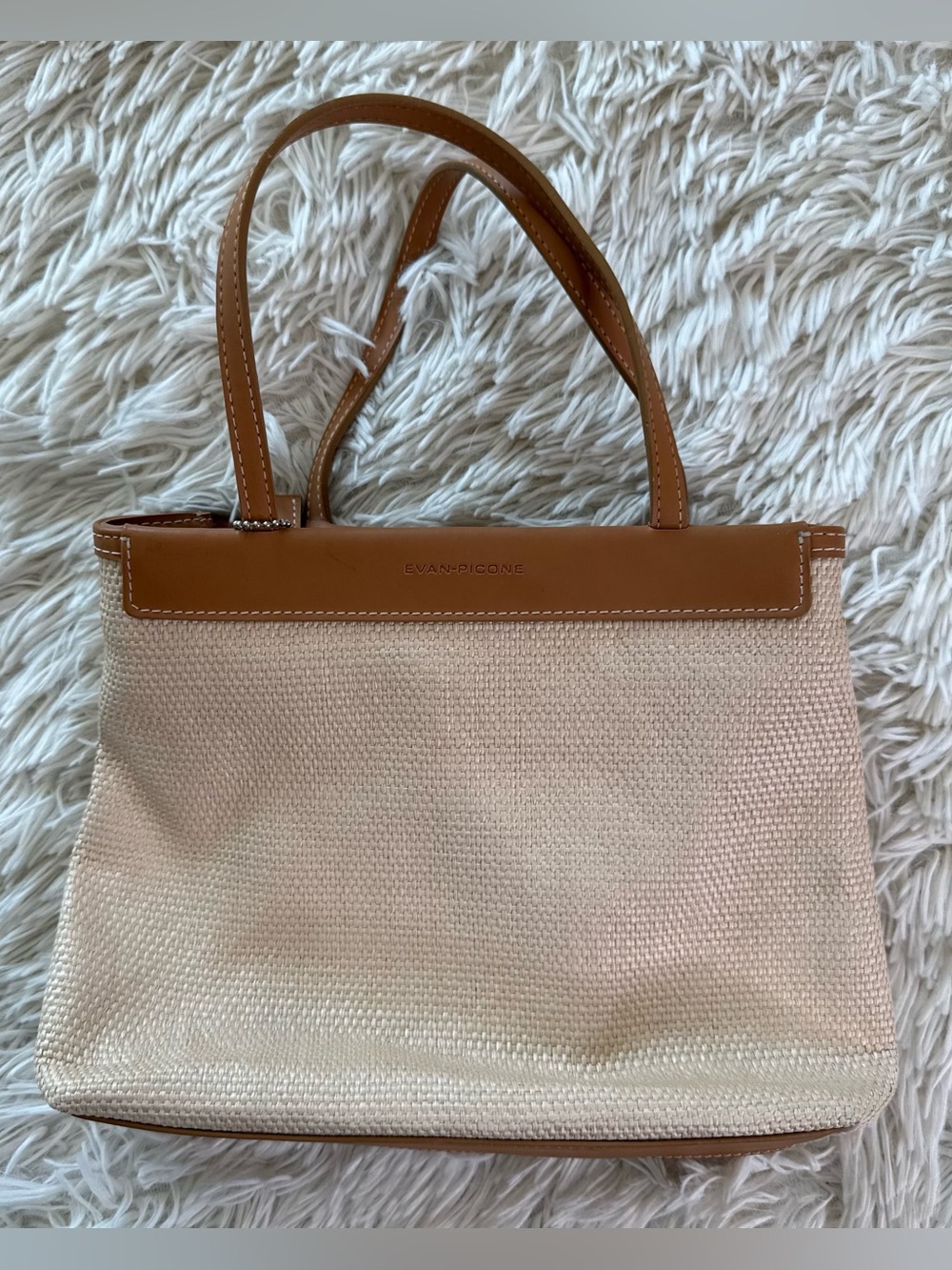 Vintage Evan Picone Neutral Cottagecore Mini Bag with Crossbody Strap